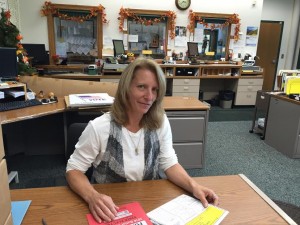 Town of Southwick Town Clerk, Michelle Hill, is preparing for the upcoming election day on 11/8. (Photo by Greg Fitzpatrick