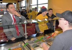 State Rep. John Velis tries to decide what to have for lunch (Photo by photographer Lynn Boscher)