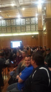 The audience at the planning board Tuesday night, which had people standing due to lack of seating.