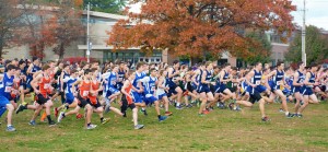 ... And they're off and running in the Pioneer Valley Interscholastic Athletic Conference championships Saturday at Stanley Park. (Photo by Lynn Boscher)