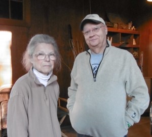 Carol Martin, owner of the Westfield Whip Mfg. Co. and Walter Fogg of the Westfield Historical Commission. (Photo by Amy Porter)
