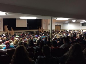 A packed house is on hand to hear Chris Herren speak. (Photo by Greg Fitzpatrick)