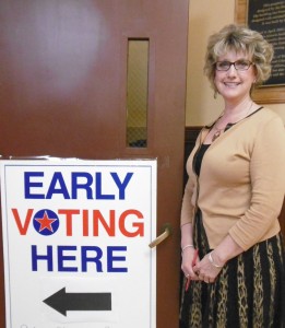 Westfield city clerk Karen Fanion at Early Voting. (Photo by Amy Porter)