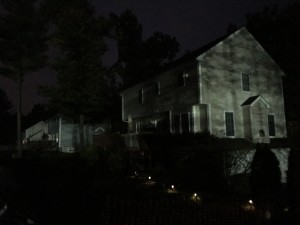 Image of the McCarthy home illuminated by the Roots lights on Oct. 21, unknown time. 