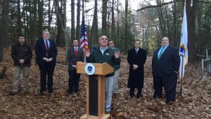 Secretary of Fish and Wildlife George Peterson announced the $1 million grant for North Pond. (Photo by Greg Fitzpatrick)
