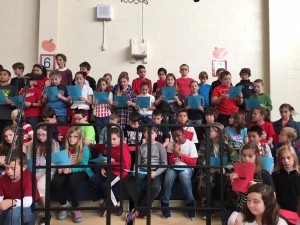 Powder Mill School students read poems to everyone in attendance. (Photo by Greg Fitzpatrick)