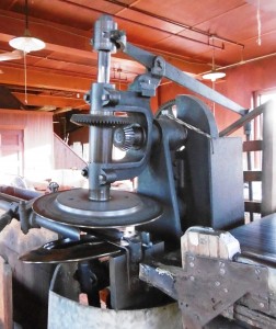 A whip processing machine from the 1850's. (Photo by Amy Porter)