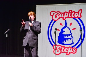 “Donald Trump”  in The Capitol Steps’  “Shut Up and Vote for Me”. Photo by Ross Lewin.