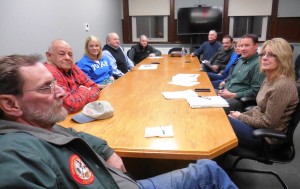 The Community Preservation Committee met to discuss the acquisition of two lots on the Reed Farm on Monday. In attendance were William Reed, second from left, and Ray Frappier of the Sportmen's Club, far left. (Photo by Amy Porter)