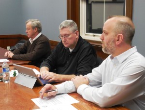 Finance Committee members Robert A. Paul, Sr. chair; Dave Flaherty and Matthew T. VanHeynigen. (Photo by Amy Porter)