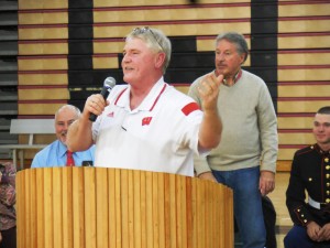 Jack Dougherty says goodbye to students, staff and friends on Thursday after 15 years at WHS. (Photo by Amy Porter)