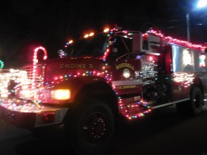 Russell Engine 3 was one of several lighted parade participants from the town. 