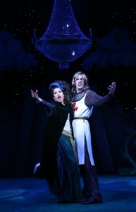 Mariand Torres and Chester Martin in Monty Python’s Spamalot at Connecticut Repertory Theatre. Photo by Gerry Goodstein.