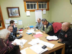 Huntington Selectmen meet with members of the Board of Health on Wednesday. (Photo by Amy Porter)