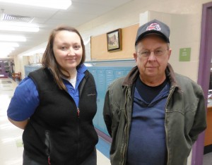 HCAA service director Angela Mulkerin and board member Thomas Ackley at Blandford on Monday. (Photo by Amy Porter)