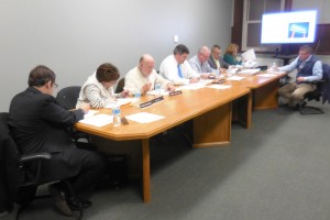 The School Committee was bumped to Room 315A at City Hall on Monday. (Photo by Amy Porter)