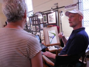 Huntington artist Steve Hamlin at a Hilltown Artisans Guild show in 2015. (Photo by Amy Porter)