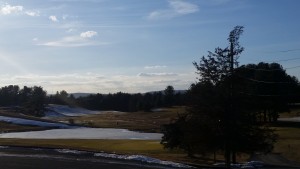 Snow covers portions of East Mountain Country Club Friday afternoon