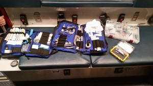 Some of the many items and medications a paramedic may use during a "call"