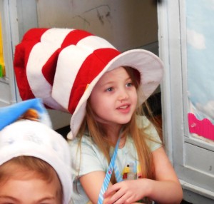 Abner Gibbs kindergartener Chelsee Galaska celebrated Dr. Seuss Day with an appropriate hat. (Photos by Amy Porter)