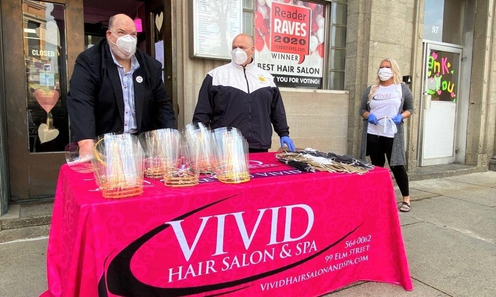 Face shield and mask distribution helps salons, safely